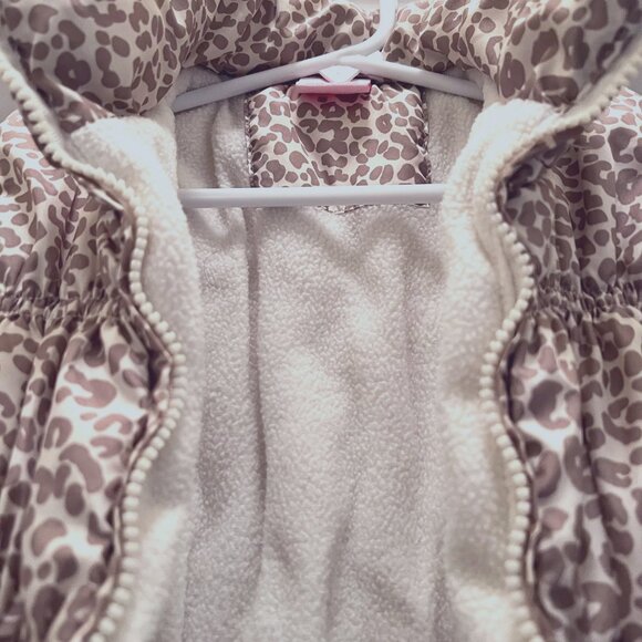 Beverly Hills Princess Girls Cheetah Print Puffy Vest-Size 7-8-Pockets-Tan/Cream - Picture 9 of 16